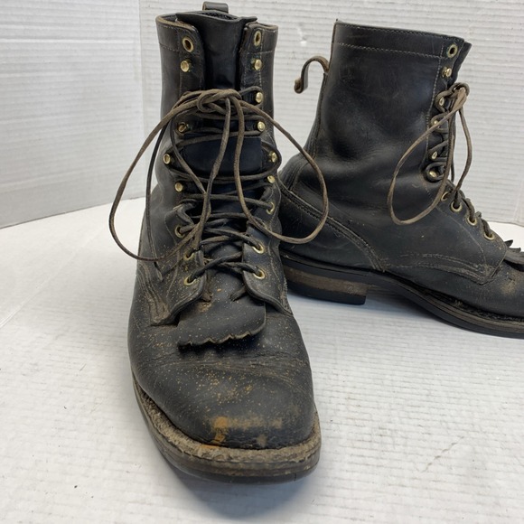 Vtg WHITE\'S Semi-Dress Boots/ QUABAUG Black LOGGER Men\'s Size US 11 C **THRASHED main image 13